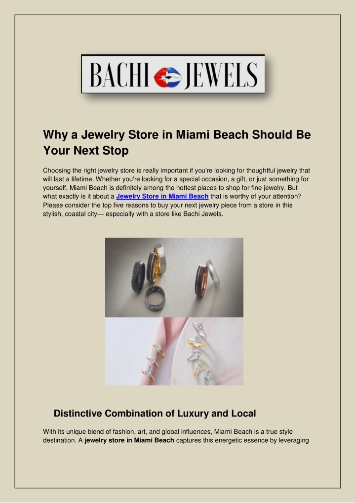 PPT - Miami Beach Jewelry Store for Engagement Rings & Fine Jewelry – bachijewels PowerPoint Presentation - ID:14646393